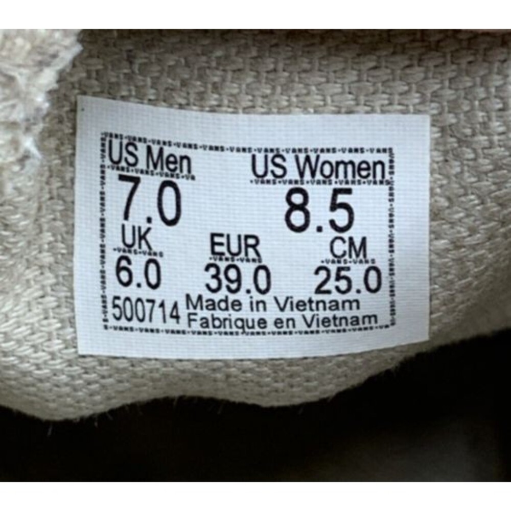 VANS Classic Slip-On (Woven Check) Skate Shoe Size Men's 7.0 Women's 8.5 White - Picture 9 of 12